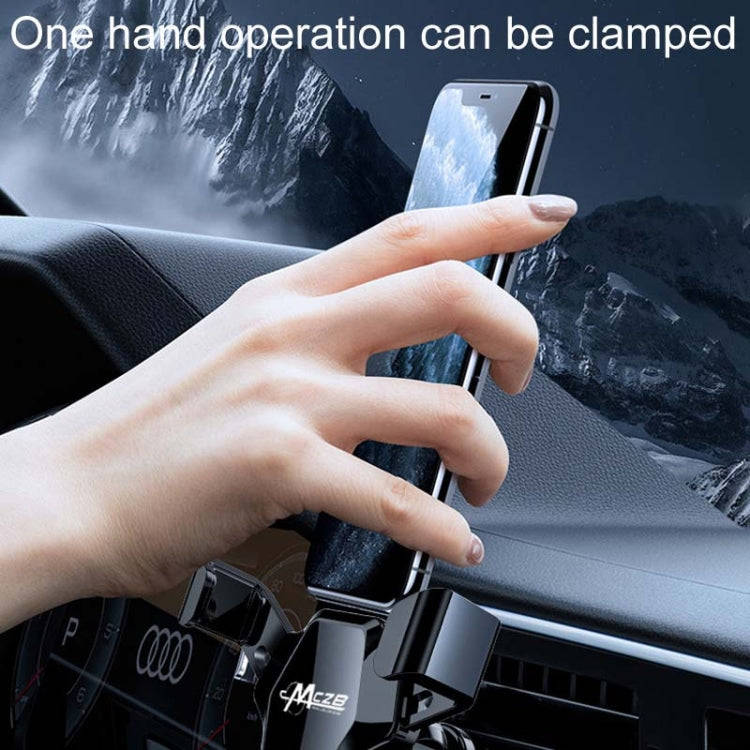 Car Snap-On Air Vent Gravity Cell Phone Navigation Mirror Holder(Silver)