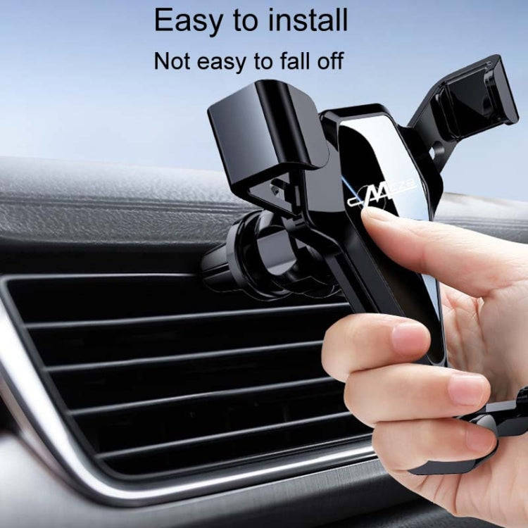 Car Snap-On Air Vent Gravity Cell Phone Navigation Mirror Holder(Silver)