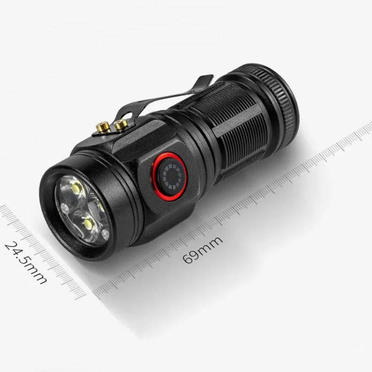 E-SMARTER W5182 Pen Fork 3 Holes Mini Flashlight Portable Pen Clip Camping Adventure Compass Spor...