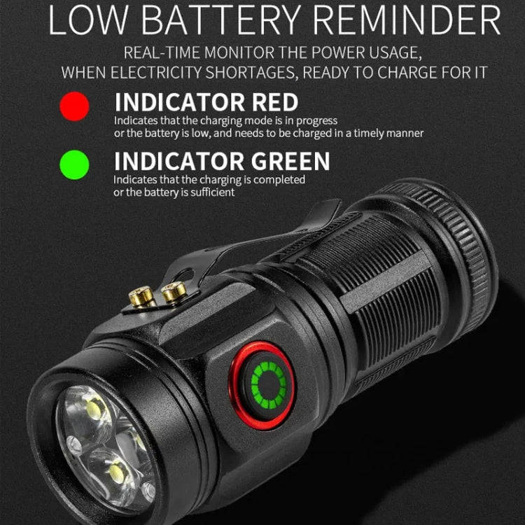 E-SMARTER W5182 Pen Fork 3 Holes Mini Flashlight Portable Pen Clip Camping Adventure Compass Spor...