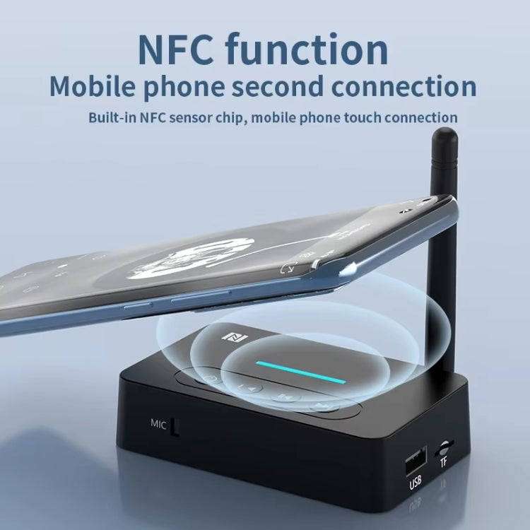 D9 2-in-1 Old-fashioned Audio Car Bluetooth Receiver Transmitter NFC Music Bluetooth Adapter