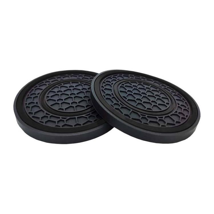 2pcs / Set Universal Car Center Control Anti-Slip Dustproof Coasters(Black Line)