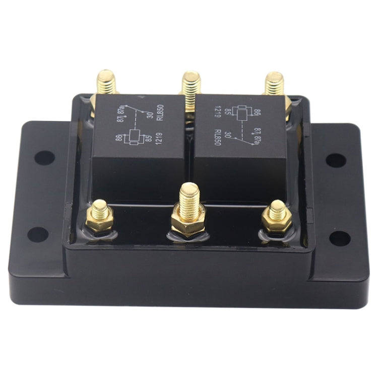 12V80A Automotive Relay Module Waterproof Fuse Box(Black)