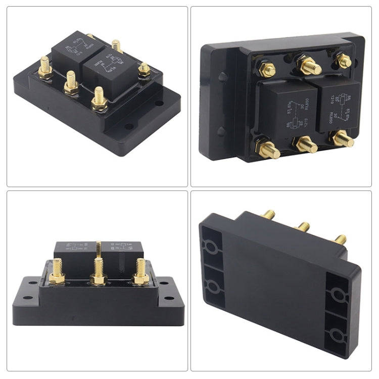 12V80A Automotive Relay Module Waterproof Fuse Box(Black)