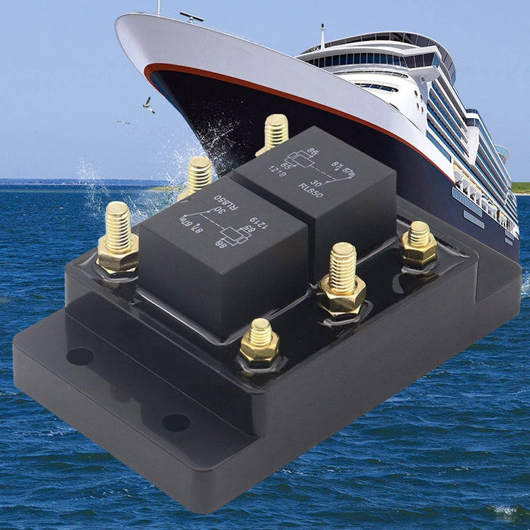 12V80A Automotive Relay Module Waterproof Fuse Box(Black)
