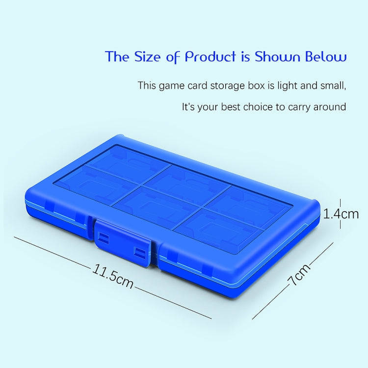 For Nintendo Switch / Switch Oled 12-in-1 Game Card Box Protective Case(Blue)