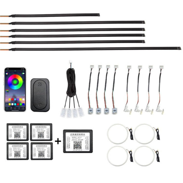 22 in 1 Car Hidden Acrylic LED Colorful Decorative Atmosphere Light Strip