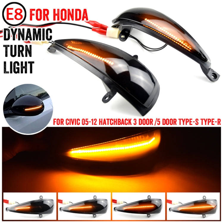 1pair For Honda Civic 8th Rearview Mirror Turn Signal Indicator Lights(Single Yellow Light Running)