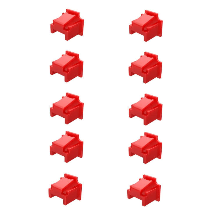 10pcs /Set RJ45 Network Port Dust Plug Router Network Cable Protection Cover(Red)