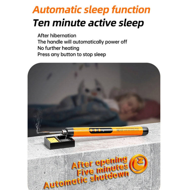 USB Digital Display Charging Soldering Iron Set 5-speed Temperature Adjustable 3 Heads Gray