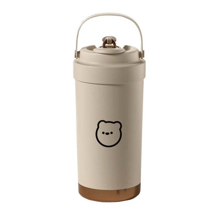 500ml 316 Stainless Steel Insulated Mug Portable Carry-On Dual Drink Coffee Cup With Straw(Coffee...