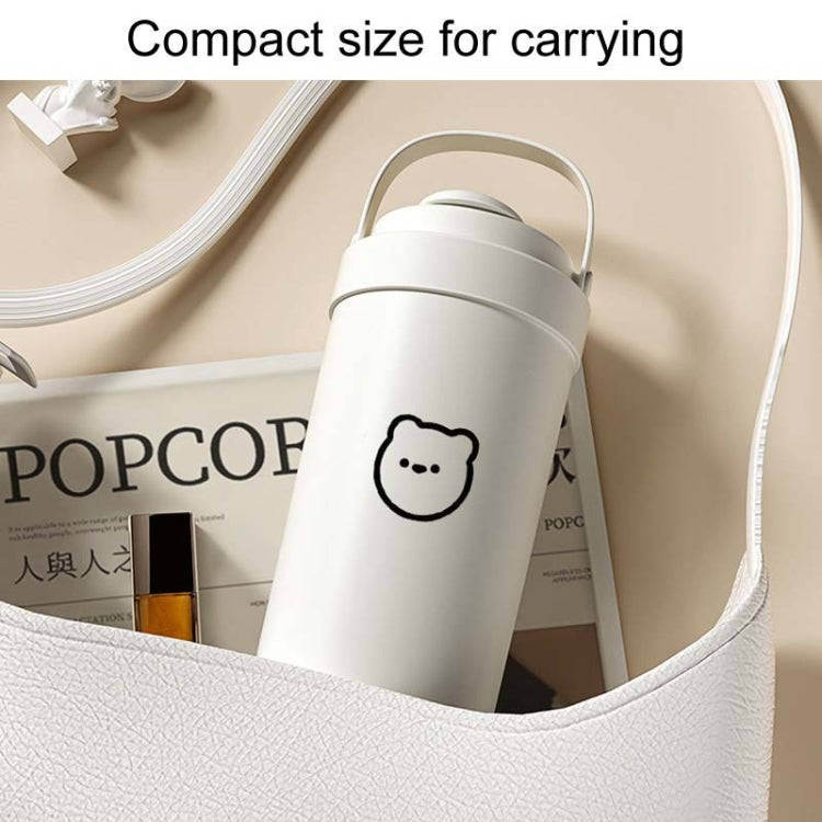 500ml 316 Stainless Steel Insulated Mug Portable Carry-On Dual Drink Coffee Cup With Straw(Pink)