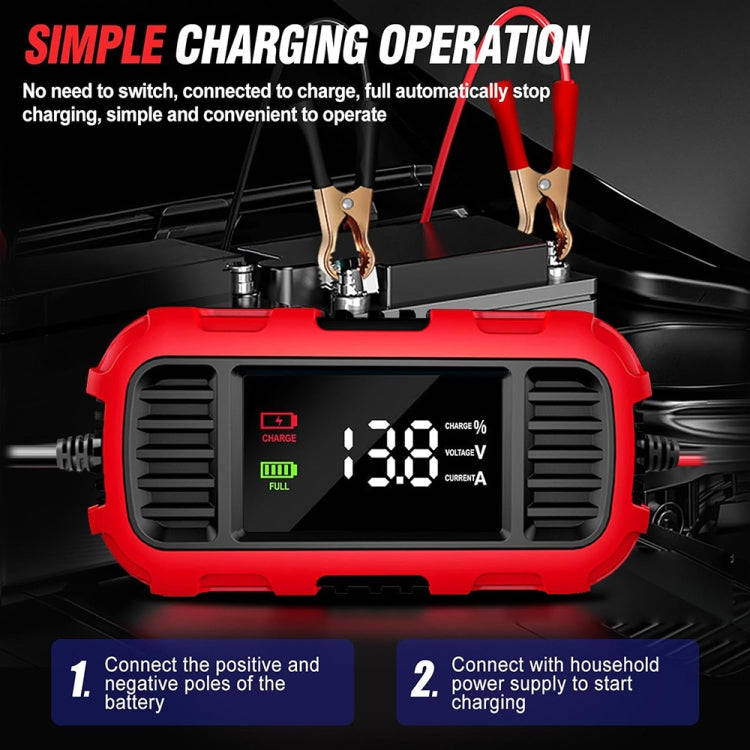 FOXSUR 2A 12V Motorcycle ATV Fully Automatic Trickle Battery Charger(EU Plug)