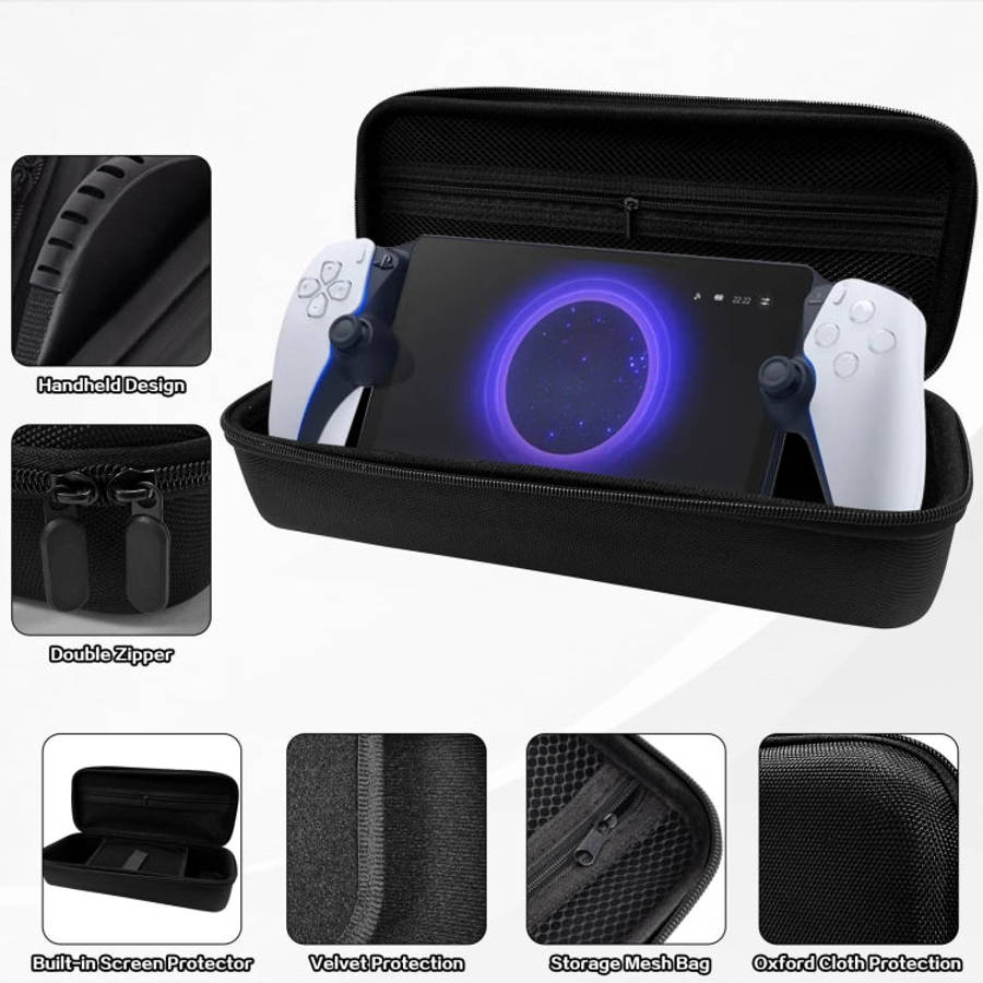 For PS Portal Game Consoles EVA Shockproof Waterproof Storage Bag(Black)
