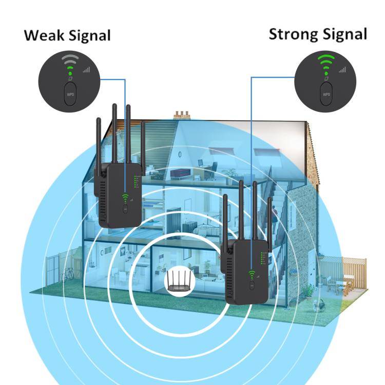 Urant U10 300Mbps 2.4G Wireless Repeater WiFi Signal Amplifier With 4 Antennas US Plug White