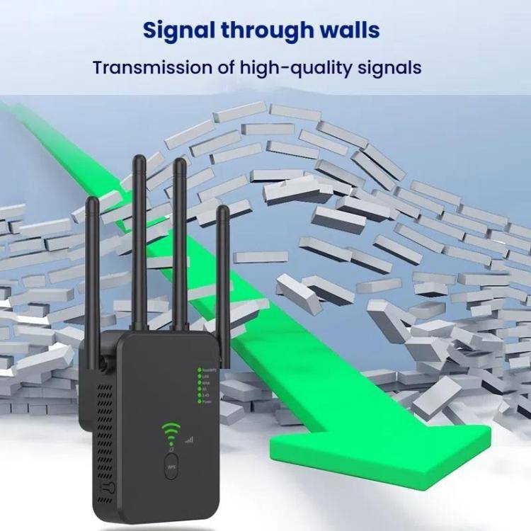 Urant U10 1200Mbps 2.4G & 5.8G Wireless Repeater WiFi Signal Amplifier With 4 Antenna UK Plug White
