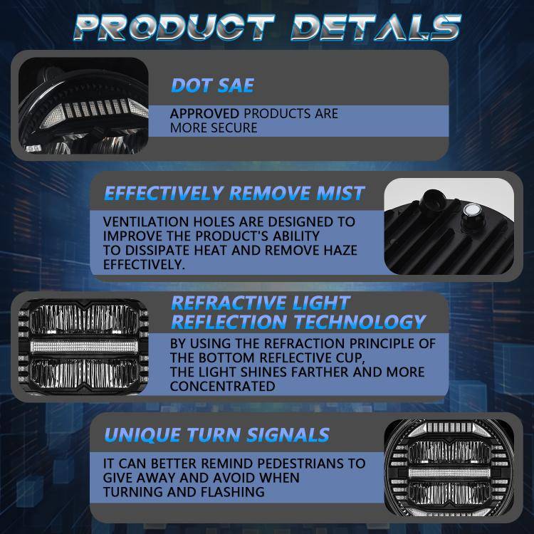 7-inch Round Refraction LED Round Headlight For Wrangler(H4)