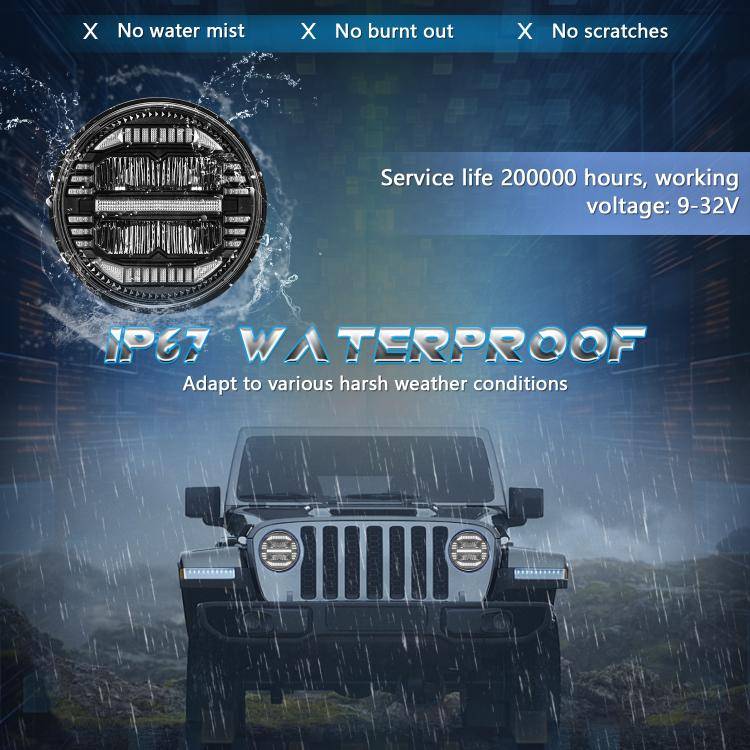 7-inch Round Refraction LED Round Headlight For Wrangler(H4)