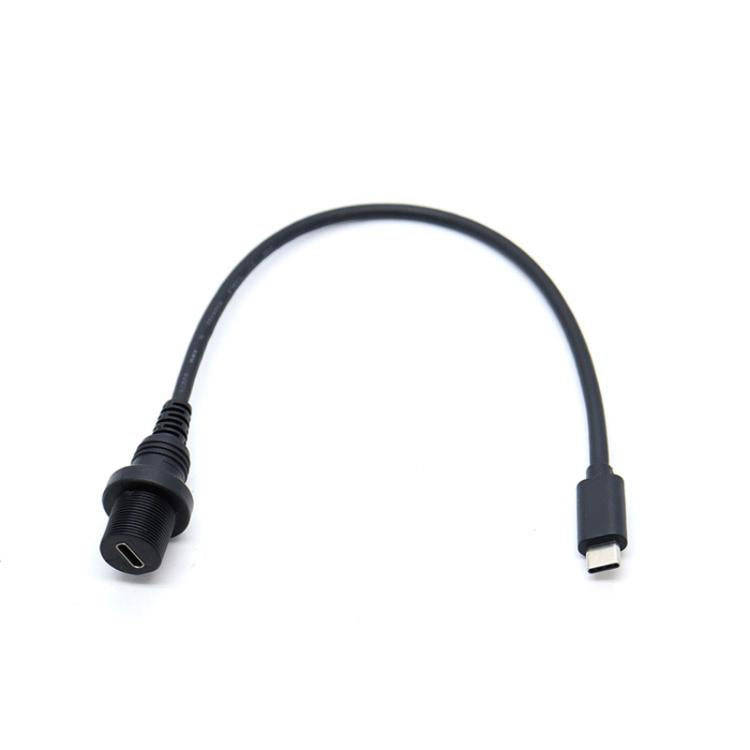 Type-C 2.0  0.3m Male To Female Extension Cable Car Waterproof Wire