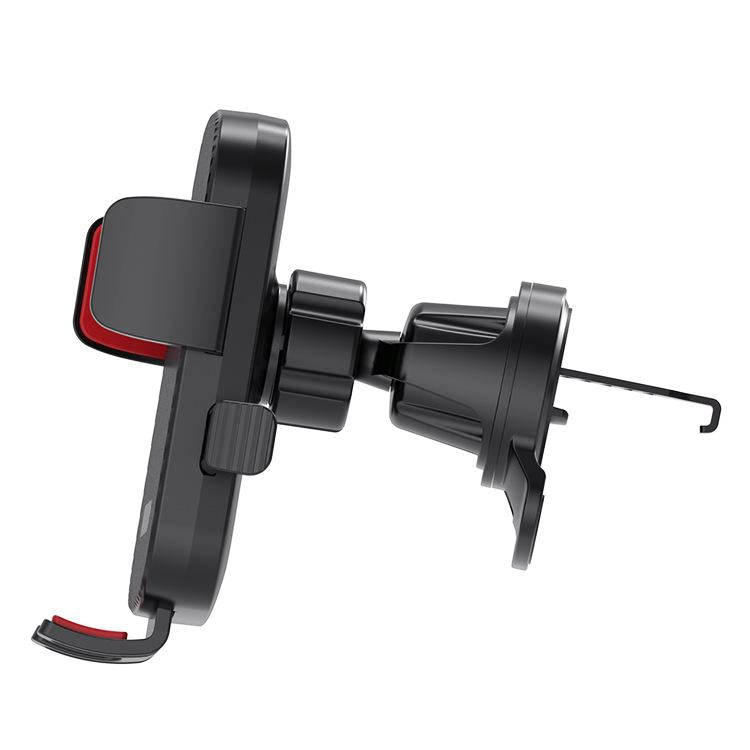 360-degree Rotating Car Air Outlet Telescopic Hook Press Automatic Lock Phone Holder(Black Red)