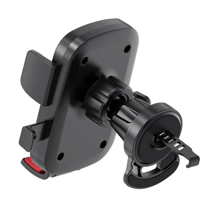 360-degree Rotating Car Air Outlet Telescopic Hook Press Automatic Lock Phone Holder(Black Red)