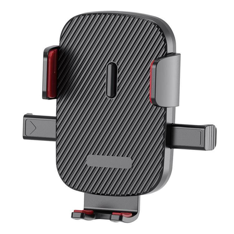 360-degree Rotating Car Air Outlet Telescopic Hook Press Automatic Lock Phone Holder(Black Red)