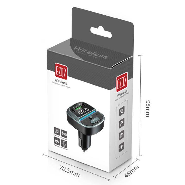 GZ07 Car Voltage Digital Display Fast Charger Vehicle MP3 Bluetooth Player