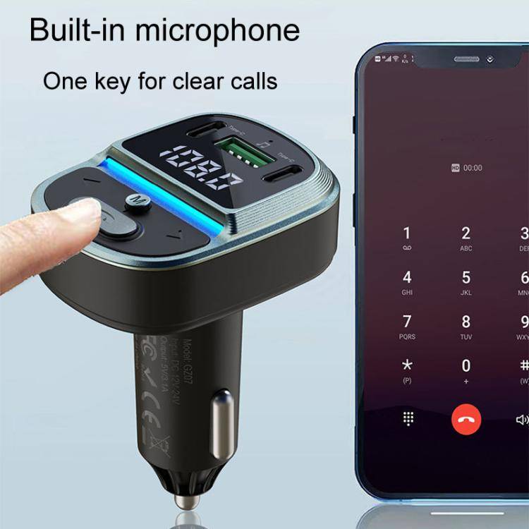 GZ07 Car Voltage Digital Display Fast Charger Vehicle MP3 Bluetooth Player