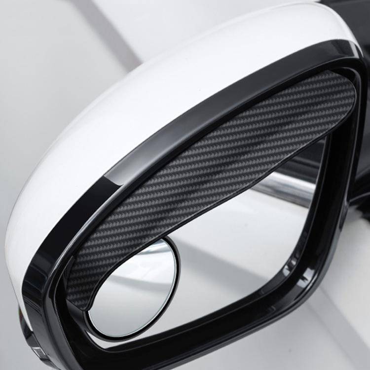 2pcs / Set Car Mirror Reversing Shield Rain Brow 2 In 1 Carbon Fiber Reflective Auxiliary Mirror ...