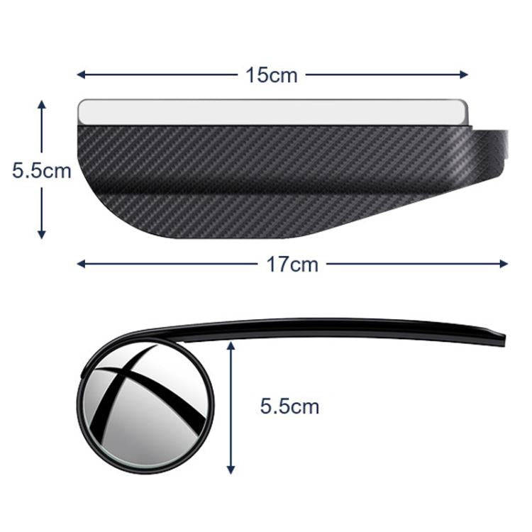 2pcs / Set Car Mirror Reversing Shield Rain Brow 2 In 1 Carbon Fiber Reflective Auxiliary Mirror ...