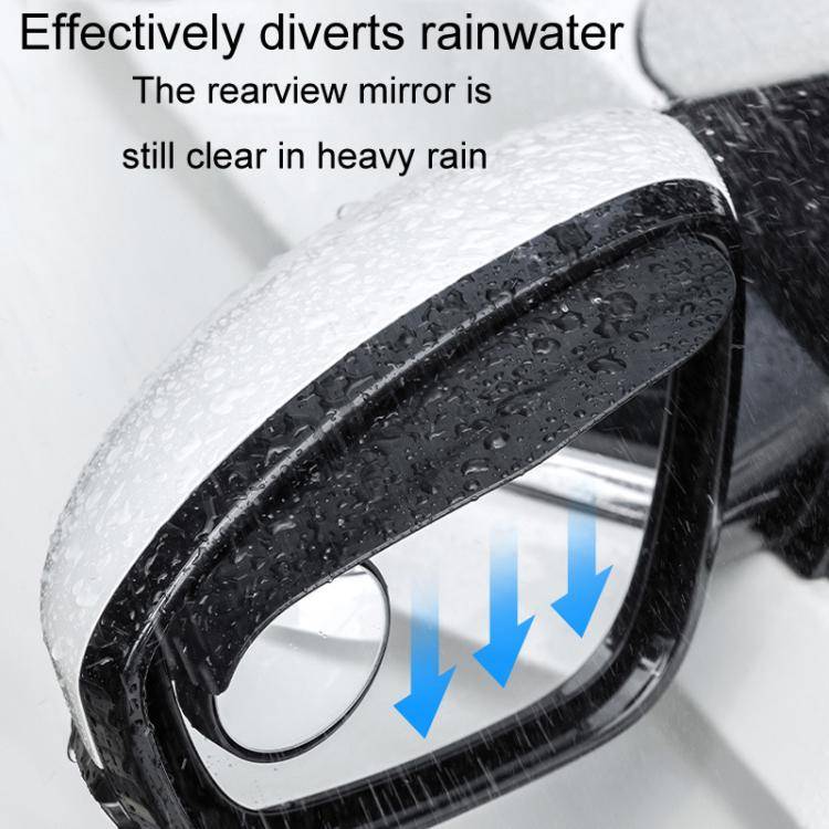 2pcs / Set Car Mirror Reversing Shield Rain Brow 2 In 1 Carbon Fiber Reflective Auxiliary Mirror ...