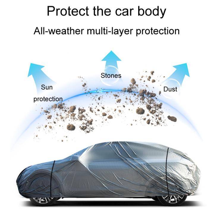 Car PE Film Waterproof And Dustproof Four Seasons Universal Coat Cover, Size: M(Silver Gray)