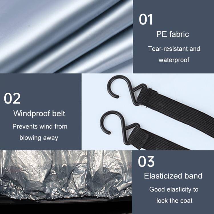 Car PE Film Waterproof And Dustproof Four Seasons Universal Coat Cover, Size: M(Silver Gray)