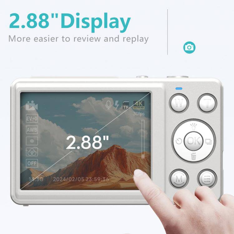 Anytek S7 4K HD Digital Camera Self-Timer Travel Camera Student Kids Card Camera(Black)