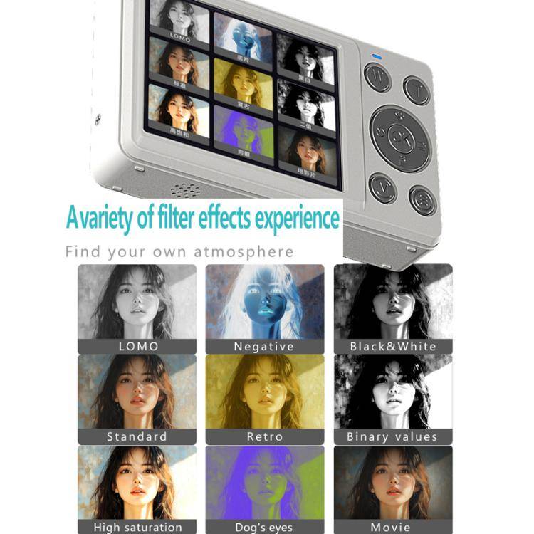 Anytek S7 4K HD Digital Camera Self-Timer Travel Camera Student Kids Card Camera(Black)