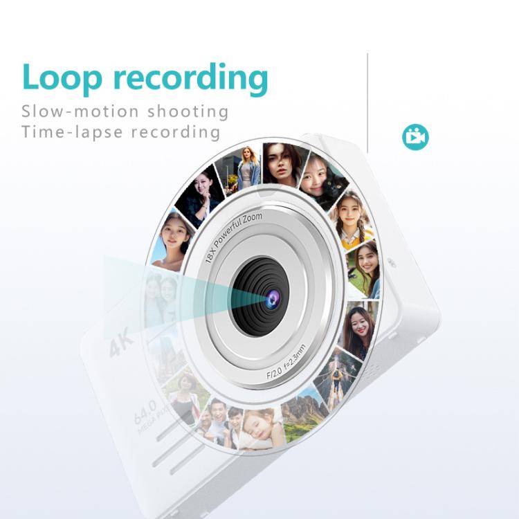 Anytek S7 4K HD Digital Camera Self-Timer Travel Camera Student Kids Card Camera(Black)