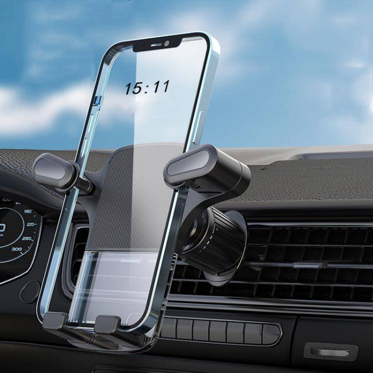 Gravity Car Mobile Phone Holder Air Outlet Fixed Clip Navigation Bracket(Black)