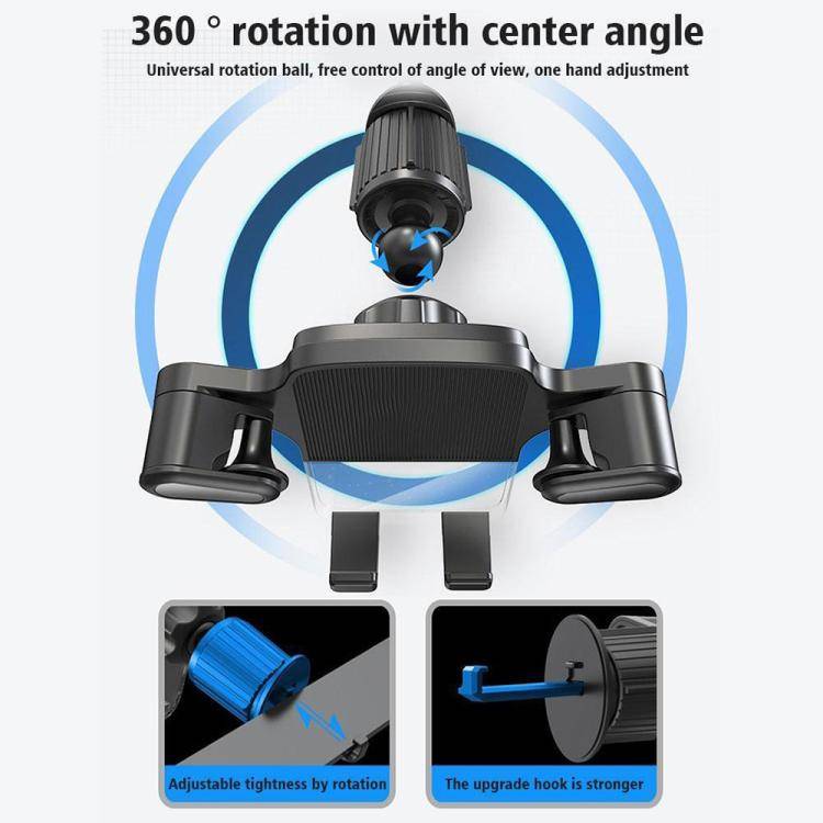 Gravity Car Mobile Phone Holder Air Outlet Fixed Clip Navigation Bracket(Black)