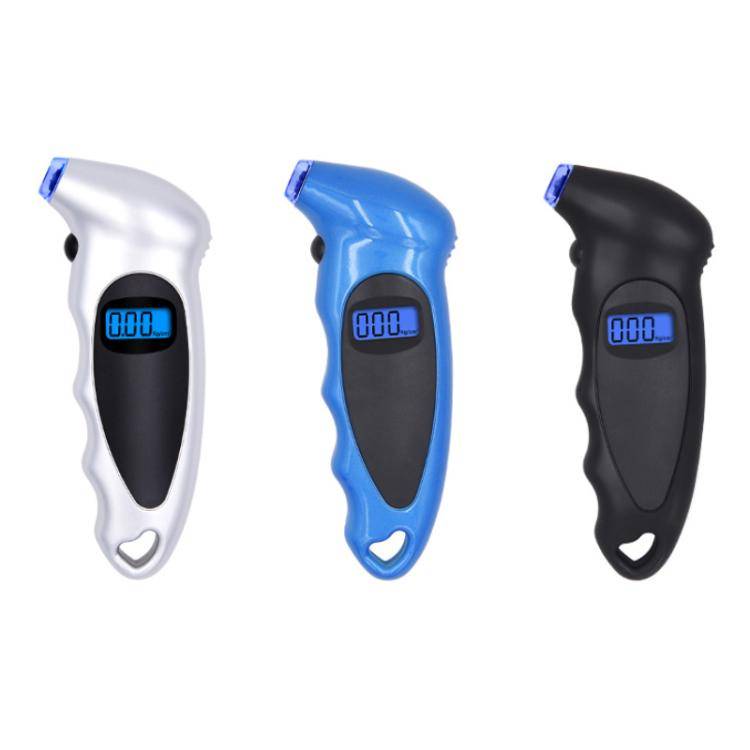 Car High-Precision Detection Digital Display Tire Pressure Gauge(All Black With Velvet)