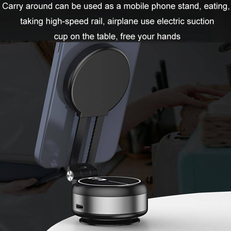 Car Navigation Eectric Vacuum Magnetic Suction Cup Multifunctional Bracket(Black)
