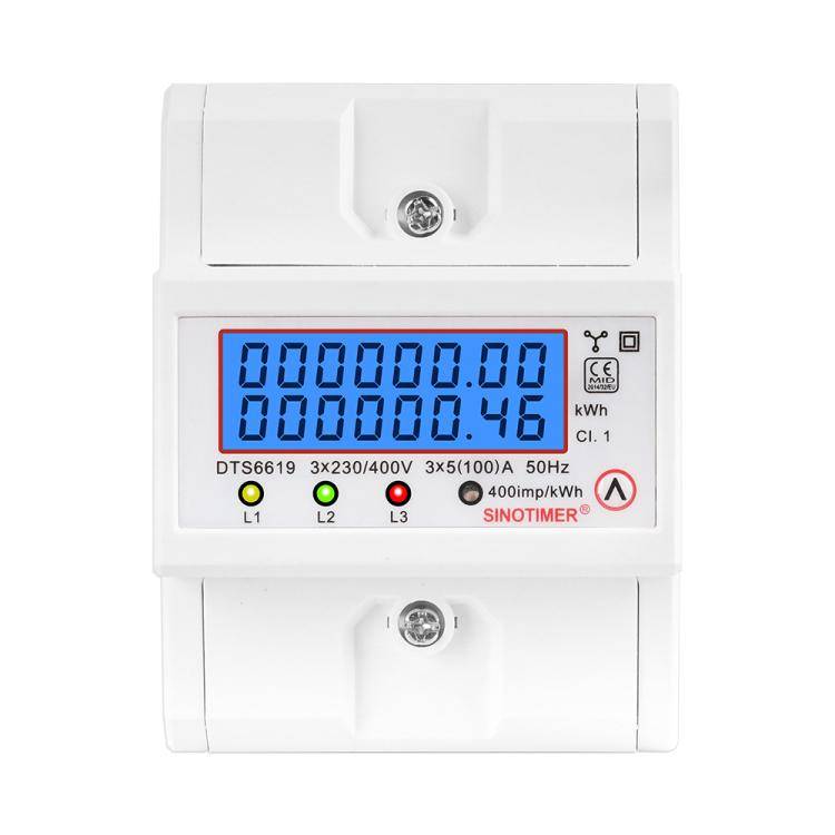 SINOTIMER DTS6619-046 100A 380V AC 3-phase 4 Wire Energy Meter Temporary Power Can Be Reset Din R...