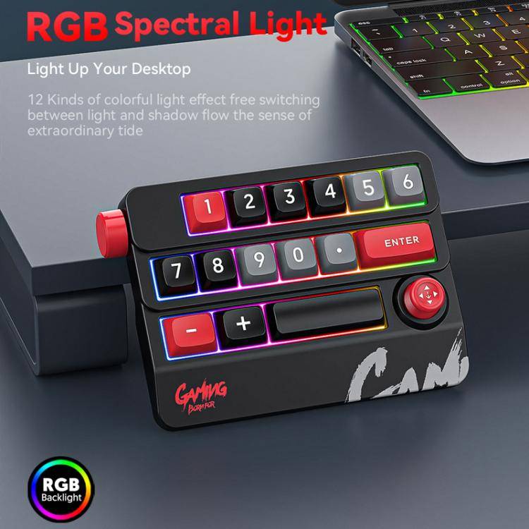 MKESPN RGB Hot Swap Wired Mechanical Keyboard Rocker Knob Programming Macro Custom Gaming Keyboar...