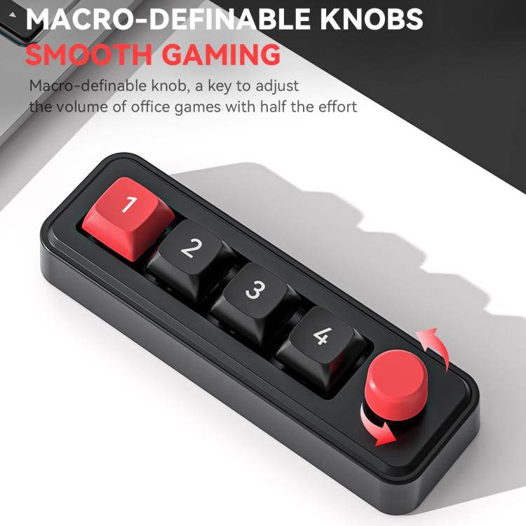 MKESPN 4-Key Macro Programmable Mechanical Gaming Keyboard With Dual USB-C Ports Hot-Swappable RG...