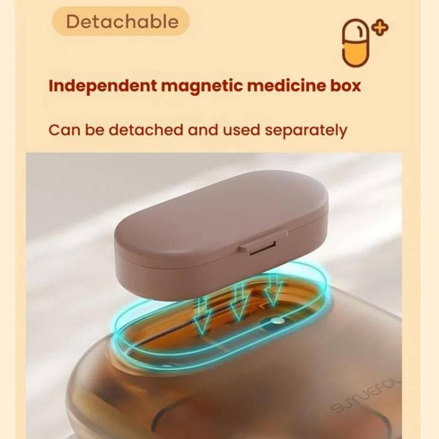 Portable Pill Box Dispenser Sealed Large Capacity Seven Days a Week Medication Organizer, Color: ...