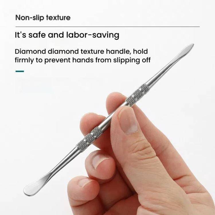 Stainless Steel Soot Spoon Carving Tools, Style: Single Head 2 Original Color(PVC Bag Single Pack)