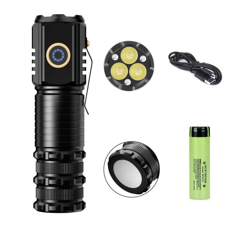 3LED Mini Flashlight Rechargeable Waterproof Torch with Tail Magnet & Battery S400