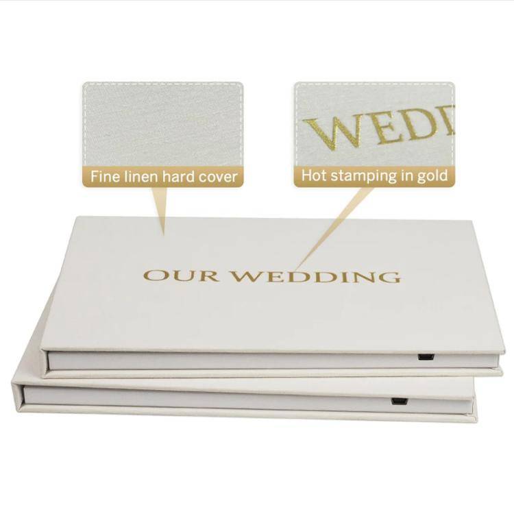 7 Inch IPS Display Multifunctional Commercial Wedding Video Invitation Linen Bound Video Album, S...