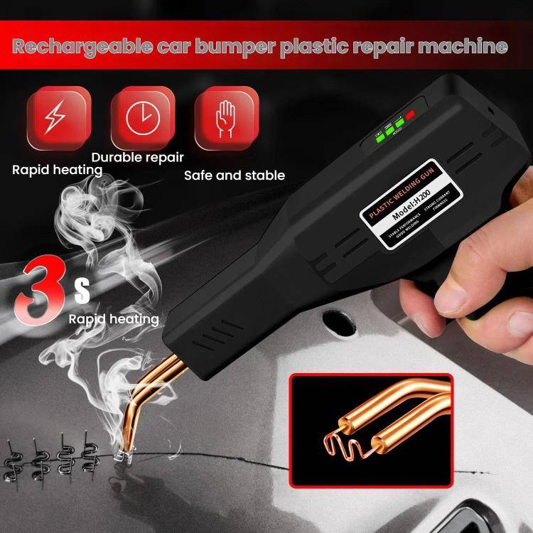 Rechargeable Car Bumper Plastic Repair Welding Machine, Specification: Black+400 Welding Nails