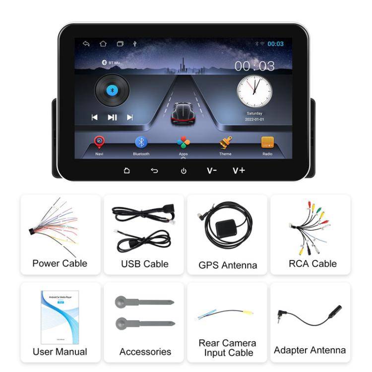 7 inch Horizontal Screen Android 13.0 Single Spindle Universal Car Multimedia Player, Style: Stan...