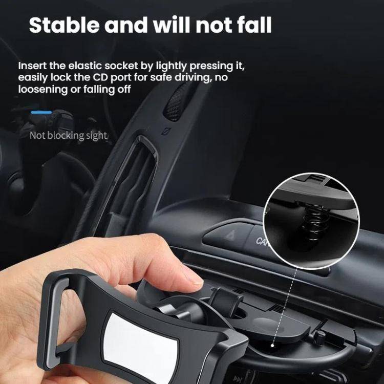 Car CD Slot Navigation Mobile Phone Holder, Color: Clip Type Black